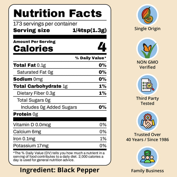 Black Peppercorns Whole